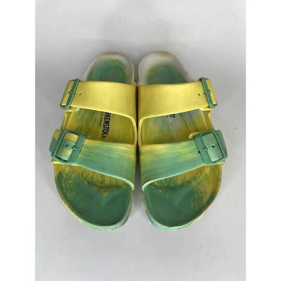 Birkenstock Sandals Slides Double Strap Buckle Women Size 38 US 7 Green - Picture 14 of 14